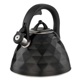 Chaleira de Inox Brinox 3L Black Diamond Com Apito Indução Preta