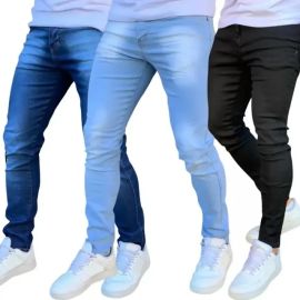 Kit 3 Calças Jeans Masculina com Elastano Super Confortável