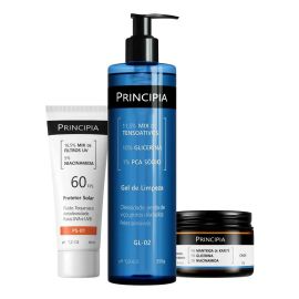 Kit Principia para Rotina de Skincare Pele Sensível com Protetor Solar FPS 60