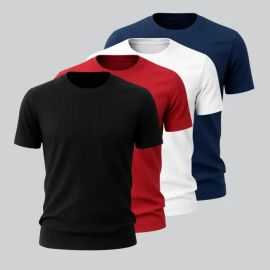 Kit 4 Camisetas Canelada Americana Masculina Ribana Premium - [PIX]