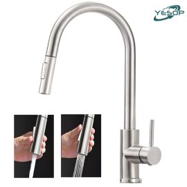 YESOP Torneira Cozinha Bancada Gourmet Extensível Monocomando Misturador Inox Escovada - [PIX]
