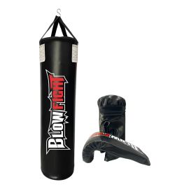 Saco de Box 90 Cm Profissional + Luva Bate Saco Preto