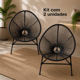 Kit 2 Acapulco Poltrona para Área Interna e Externa Diversas Cores Decoração Casa - [PIX]