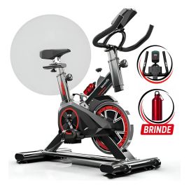 Bicicleta Ergométrica Bike Spinning 6kg Sensação inércia Fitness Preto e Vermelho Sevenfit para Cardio e Musculação
