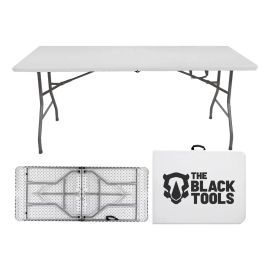 Mesa Dobrável Vira Maleta com Alça Portátil 1.80m para Camping Pesca Jardim Área Externa Tft1800 The Black Tools