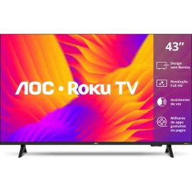 Smart Tv 43 Aoc Led Roku Full Hd Wi-fi 60hz Hdmi Usb 43s5155/78g - [PIX]