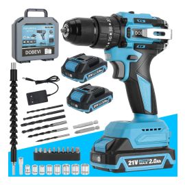 Furadeira Parafusadeira Impacto 3 Em 1 Brushless 13mm Dobevi Azul 127/220v 60hz