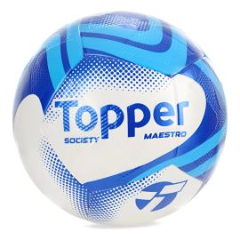 Bola Futebol Topper Society Grama Sintética Slick Maestro Azul