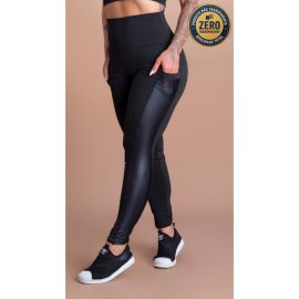 Calça Legging Feminina Fitness Cintura Alta com Bolso Lateral Cirrê Academia ZERO TRANSPARÊNCIA