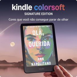 Apresentamos o Kindle Colorsoft Signature Edition (32 GB) - com tela colorida, luz frontal autoadaptável, carregamento sem fio e bateria que dura semanas - Cor Preta Metálica - [PIX]
