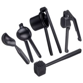 Kit Utensílios de Cozinha de Aluminio Completo Preto Weck Espremedor de Batata Alho e Limão