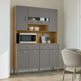 Armário de Cozinha Compacto 8 Portas 2 Gavetass com Nicho Vogue Kits Paraná