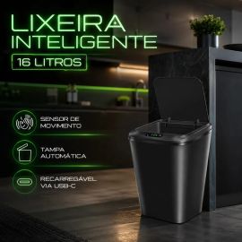 Lixeira Inteligente Automática Sensor 16L