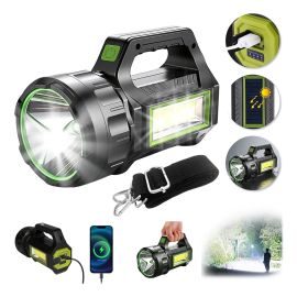 Lanterna Holofote Led Recarregável Solar de Alta Potência Verde Branco