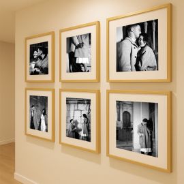 Kit 6 Quadro Decorativo Personalizado Foto Moldura Vidro Grande Paspatur Casal Família Bebê Sala Quarto Corredor - [PIX]