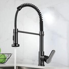 Torneira Cozinha Gourmet Bancada Flexível Monocomando Pia Preto B22-black