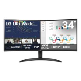 Monitor LG UltraWide Curvo, QuadHD 2K de 34”, PBP, sRGB 99%, HDR10, 100Hz, Preto - 34WR50QK-B - [PIX]