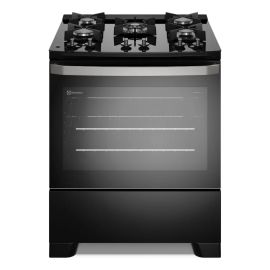 Fogão 5 Bocas Electrolux Preto Efficient Mesa de Vidro PerfectCook e Grades de Ferro (FE5GB) Bivolt