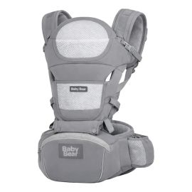 Bolsa Canguru Ergonômico Bebê Mãe Premium 12 Posições 4 Em 1 Baby Bear Cor Cinza