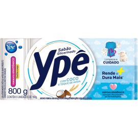 Ypê Sabão em Barra Glicerinado Coco e Toque de Aveia 800g - 5 Unidades de 160g