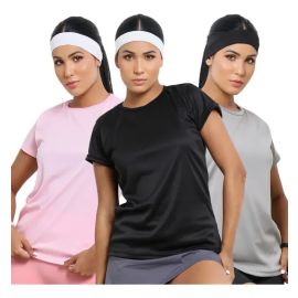 Kit 3 Camiseta Academia Feminina Camisa Dry Fit Blusa Barata