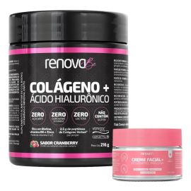 Colágeno Verisol + Ácido Hialurônico Cranberry Renova Be Colágeno Hidrolisado Vitamina e, C, Vitamina B6, B7 Biotina Zinco