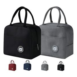 Kit 2 Bolsa Marmita Térmica Lancheira Academia Trabalho Dia Preto e Cinza