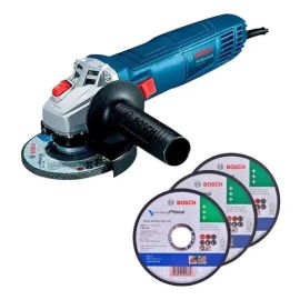 Esmerilhadeira Angular 4.1/2 pol 700w Gws com Discos Bosch Azul 220v