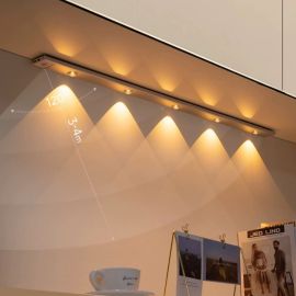 Luzes de Armário LED Ultra-Finas Sem Fio Magnéticas Multi-Funcionais Ajustáveis de 3 Cores Sensor Lâmpada-F9