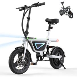 Bicicleta Elétrica Dobrável Xroymexroy EB1S 500W 35km/h 36V 12Ah 50km 120kg com LED, Freio a Disco Duplo e Suspensão