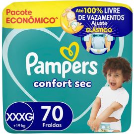 Fralda Pampers Confort Sec Tamanho XXXG, 70 Unidades - [RECORRÊNCIA]