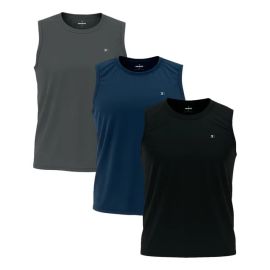 Kit 3 Camisas Regatas Dry-fit (variações de cores disponíveis)