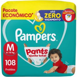 Fralda Pampers Pants Ajuste Total Tamanho M, 108 Unidades - [RECORRÊNCIA]
