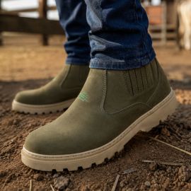 Botina Masculina Bota Agro Couro Legítimo Costurada Trabalho Rodeio - [PIX]