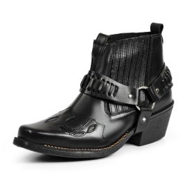 Bota de Couro Legítimo Botina Texana Cowboy de Barretos Masculino - [PIX]