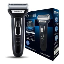 Aparador Barbeador Kemei KM-6558 Recarregável 3 Em 1 Cabeças Removíveis Bivolt