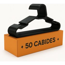 Kit 50 Cabide Adulto Preto Reforçado Organizador Combate - [PIX]