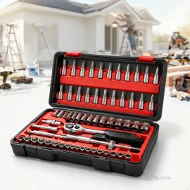 Kit de Ferramentas com 46 Peças e Maleta Quicko Vermelho
