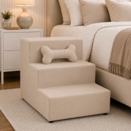 Escada Escadinha Pet Estofada 3 Degraus