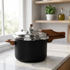 Panela Pressão 4,2l Indução Cerâmica 4 válvulas Segurança Cor Preto
