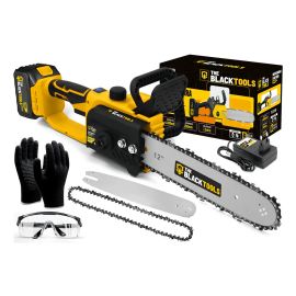Moto Serra A Bateria 21v 4000mah 300mm 12 Polegadas Tcs21b The Black Tools + Kit Óculos e Luva
