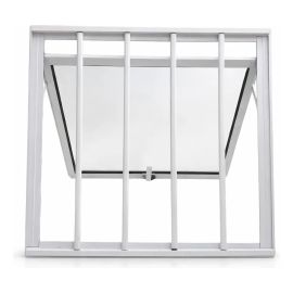 Max Ar 60x60 de Banheiro Alumínio com Grade Perfil Linha 25 Branco Pintura Eletrostática