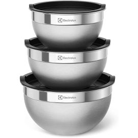 Conjunto de Bowls Tigelas de Inox com Tampa Plástica Electrolux