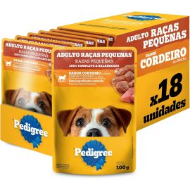 Pack Ração Úmida Pedigree Sachê Cordeiro ao Molho para Cães Adultos de Raças Pequenas 100 g - 18 unidades - [RECORRÊNCIA]