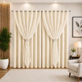 Cortina Sala e Quarto Leve 3,00x2,50m com Forro Micro Luxo