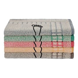 Kit 5 Tapetes Banheiro Algodão Toalhas BRK Felpudo Mali 45x70cm