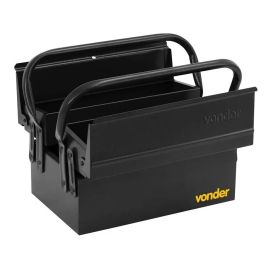 Caixa metálica sanfonada para ferramentas, com 3 gavetas, 30 cm x 19 cm x 16 cm, VONDER