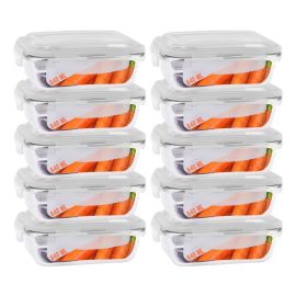 Jogo 10 Potes de Vidro Marmita Tampa 4 Trava Hermética 640ml Sortida