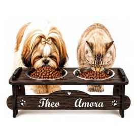 Comedouro Personalizado Pet Elevado Tigelas Inox