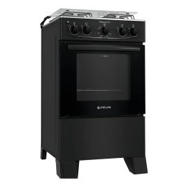 Fogão 4 Bocas Atlas Mônaco Plus Preto com Mesa Inox e Acendimento Automático Bivolt - [PIX]